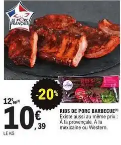 E.Leclerc Ribs de porc barbecue offre