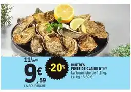 E.Leclerc Huîtres fines de claire n°4 offre