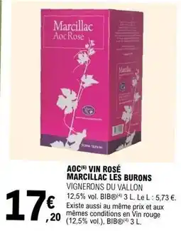 E.Leclerc Aoc - aoc vin rosé marcillac les burons offre