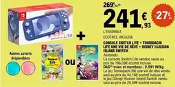 E.Leclerc Switch - ecotrèl inclusse console lite +tomodach life une vie de rêve + disney illusion island offre