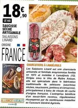 E.Leclerc E.leclerc - saucisse seche artisanale offre