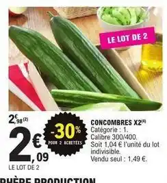 E.Leclerc Concombres x2 offre