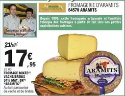 E.Leclerc Fromage mixte vache/rebeis 34% mat. gr offre