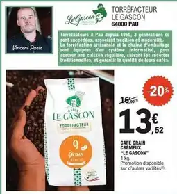 E.Leclerc Café grain crémeux offre