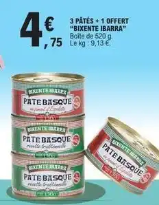 E.Leclerc 3 pâtes + 1 offert bixente ibarra offre