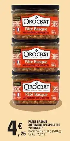E.Leclerc Pâtes basque au piment d'espelette proccat offre