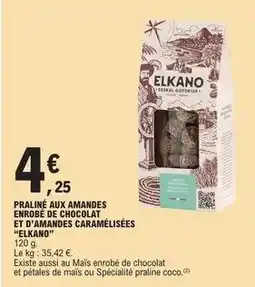 E.Leclerc Praliné aux amandes enrobé de chocolat et d'amandes caramélisées offre