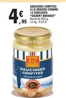 E.Leclerc Canard - saucisses confites à la graisse offre