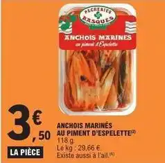 E.Leclerc Anchois marinés au piment d'espelette offre