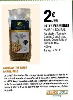 E.Leclerc Pâtes fermières offre