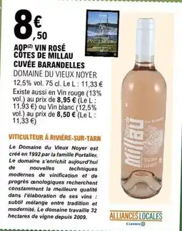 E.Leclerc E.leclerc - aop vin rosé côtes de millau cuvée baratandelles offre