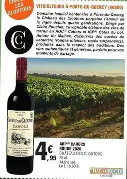 E.Leclerc Cahors - aop rouge 2020 offre