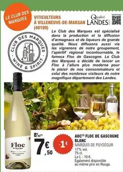 E.Leclerc Aoc - floc de gascogne blanc offre