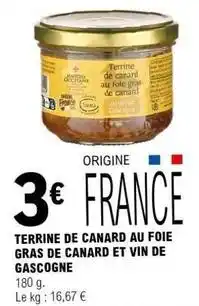E.Leclerc Canard - terrine de au foie gras de et vin de gascogne offre