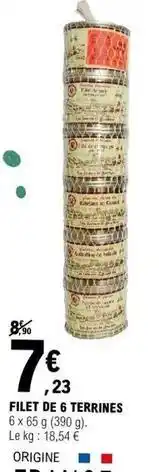 E.Leclerc Filet de 6 terrines offre