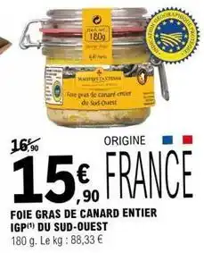 E.Leclerc Canard - foie gras de entier igp du sud-ouest offre