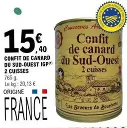 E.Leclerc Canard - confit de du sud-ouest igp 2 cuisses offre