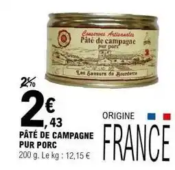 E.Leclerc Pâté de campagne pur porc offre