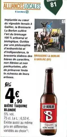 E.Leclerc E.leclerc - biere blonde offre