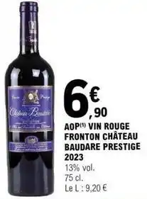 E.Leclerc Aop vin rouge fronton château baudare prestige 2023 offre