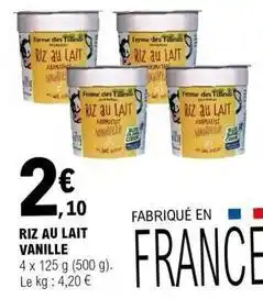 E.Leclerc Riz au lait vanille offre