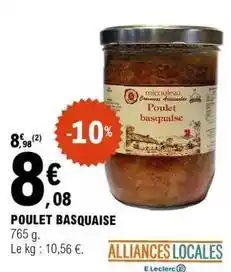 E.Leclerc E.leclerc - poulet basquaise offre