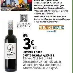 E.Leclerc E.leclerc - igp vin rouge comte tolosan quercus offre