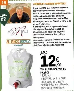 E.Leclerc Plein sud - vin blanc sec vin de france offre