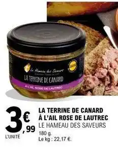 E.Leclerc Canard - la terrine de à l'ail rose de lautrec offre
