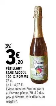 E.Leclerc Pétillant sans alcool 100% pomme offre