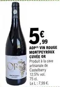 E.Leclerc Aop vin rouge cuvée or offre