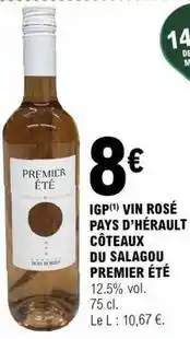 E.Leclerc Igp vin rosé pays d'hérault coteaux du salagou premier été offre