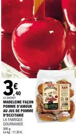 E.Leclerc Madeleine façon pomme d'amour au jus de pomme d'occitanie offre