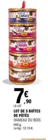 E.Leclerc Canard - lot de 5 boîtes de pâtés offre