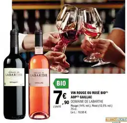 E.Leclerc Vin rouge ou rosé bio aop gaillac offre