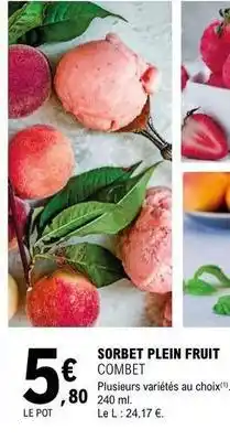 E.Leclerc Sorbet plein fruit combet offre