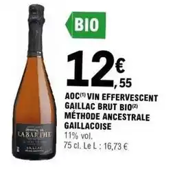 E.Leclerc Aoc - vin effervescent gaillac brut bio offre