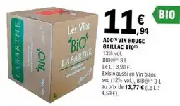 E.Leclerc Aoc - vin rouge gaillac bio offre