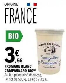 E.Leclerc Fromage blanc campagnard bio offre