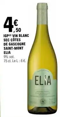 E.Leclerc Igp vin blanc sec côtes de gascogne offre