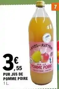 E.Leclerc Pur jus de pomme poire offre