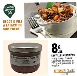 E.Leclerc Bastide - lentilles cuisinées offre
