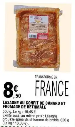 E.Leclerc Canard - lasagne au confit de et fromage de bethmale offre