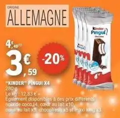 E.Leclerc Kinder - pingui x4 offre