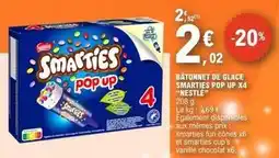 E.Leclerc Nestlé - bâtonnet de glace smarties pop up x4 offre