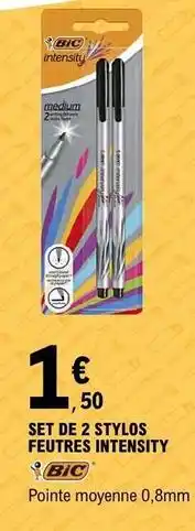 E.Leclerc Bic - set de 2 stylos feutres intensity offre