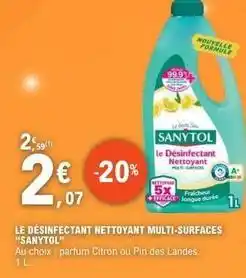 E.Leclerc Sanytol - le désinfectant nettoyant multi-surfaces offre