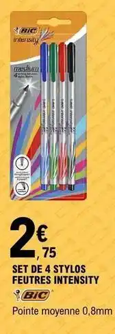 E.Leclerc Bic - set de 4 stylos feutres intensity offre