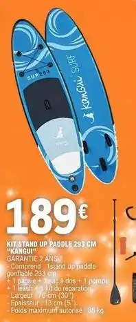 E.Leclerc Kit stand up paddle offre