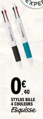 E.Leclerc Esquisse - stylos bille 4 couleurs offre